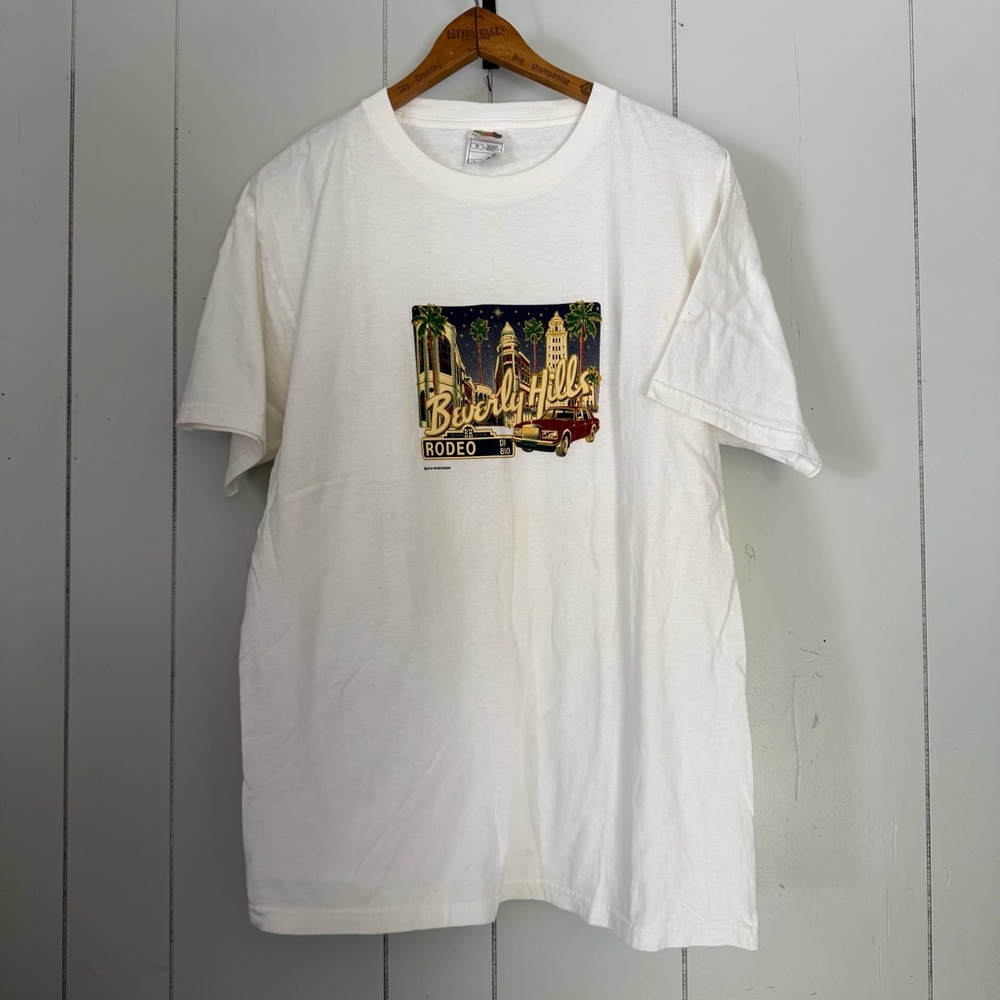 Vintage Beverly Hills California T-Shirt Mens Adult Large White